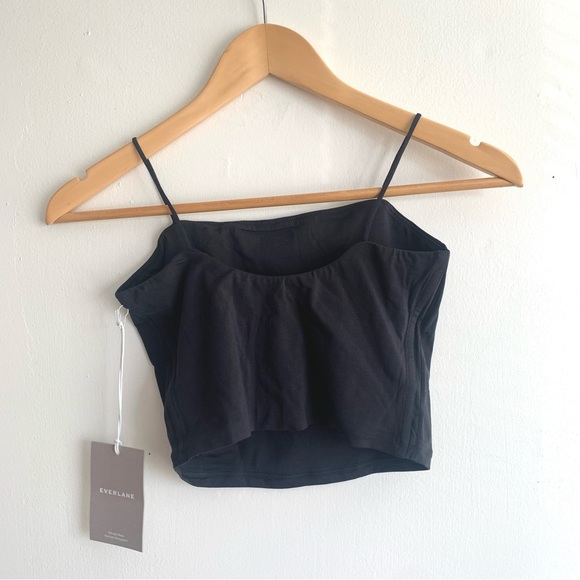 New Everlane The Cropped Square Neck Cami in Black Size XS - Picture 6 of 9